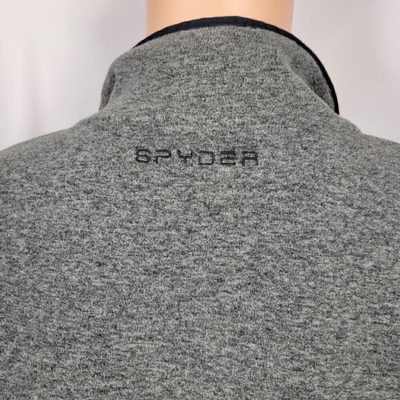 Spyder Men's Black and Grey Color Block Quarter Button Pullover Sweater Size M - Picture 8 of 12